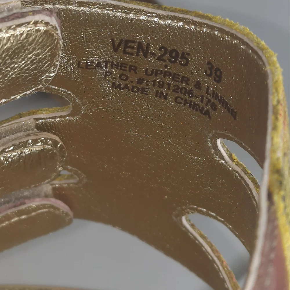 ALEGRIA Enmeshed Slide Sandals Floral Gold Peach Sage Green Tan EU 39 US 9 - Picture 8 of 11